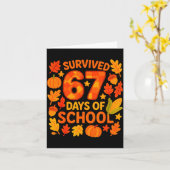 Carte J'ai Survécu 67 Jours D'école Drôle 6 7 Enseignant (Fleur jaune)