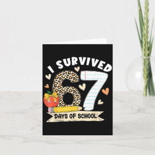 Carte J'ai survécu 67 jours d'école drôle élève léopard
