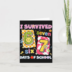 Carte J'ai survécu 67 jours d'école drôle mème garçon fi