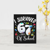 Carte J'ai Survécu 67 Jours D'école Drôle Mème Professeu (Fleur jaune)