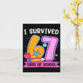 Carte J'ai Survécu 67 Jours D'école Drôle Mème Professeu (Fleur jaune)