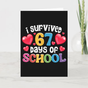 Carte J'ai survécu 67 jours d'école enseignants élèves _