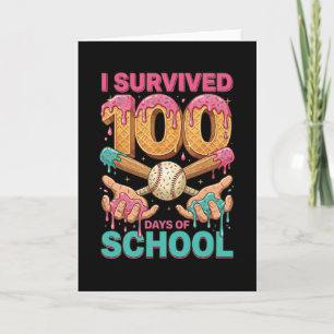 Carte J'ai survécu à 100 jours d'école Ice Cream Drip