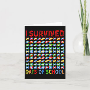 Carte J'Ai Survécu À 100 Jours D'Enseignant Enfants Bynd