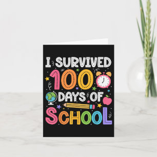 Carte J'Ai Survécu À 100 Jours D'Enseignants Étudiants 1