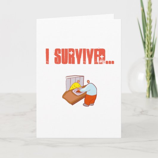 Carte J'ai survécu à la cafétéria de l'hôpital (Devant)