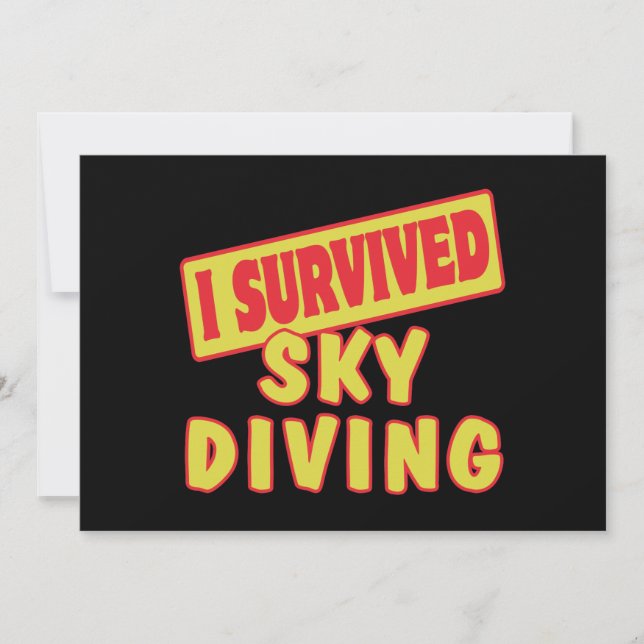 CARTE J'AI SURVÉCU AU SKYDIVING (Devant)