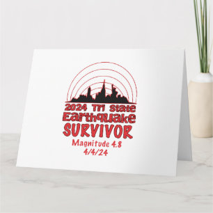Carte J'ai survécu au tremblement de terre de NYC Tri St