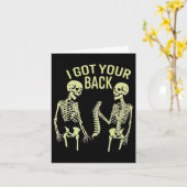 Carte J'Ai Ton Ck Halloween Skeleton Skull Sarcastique (Fleur jaune)