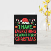 Carte J'ai tout ce que je veux pour Noël C'est moi je su (Fleur jaune)