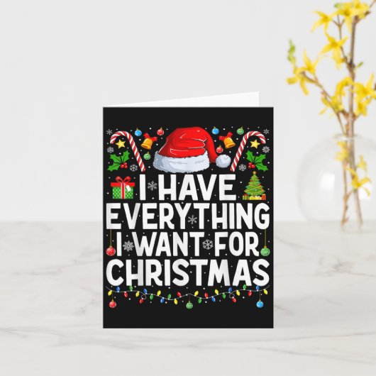 Carte J'Ai Tout Ce Que Je Veux Pour Noël Couple Noël (Fleur jaune)