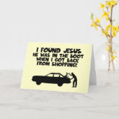 Carte J'ai trouvé Jésus parodie (Fleur jaune)