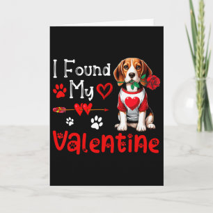 Carte J'ai trouvé mon beagle de la Saint-Valentin avec u