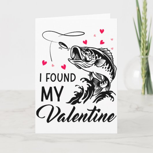 Carte J'ai Trouvé Mon Valentin Drôle De Pêche La Saint-V (Devant)