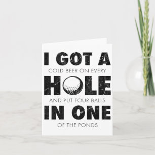Carte J'Ai Un Trou Dans Un Golf Citation Drôle Mens Golf