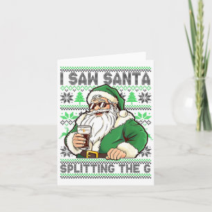 Carte J'ai vu le Père Noël diviser le G, Père Noël bière