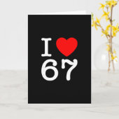 Carte J'aime 67 67 Six Sept Mème  (Fleur jaune)