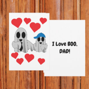 Carte J'aime BOO Papa de la part de mon fils Flat