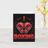 Carte J'aime Boxing Red Boxing Gants Heartshape Love Bo (Fleur jaune)