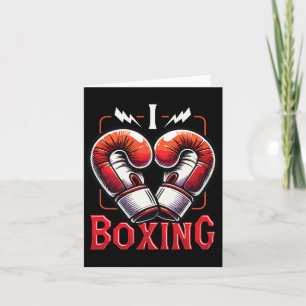 Carte J'aime Boxing Red Boxing Gants Heartshape Love Bo