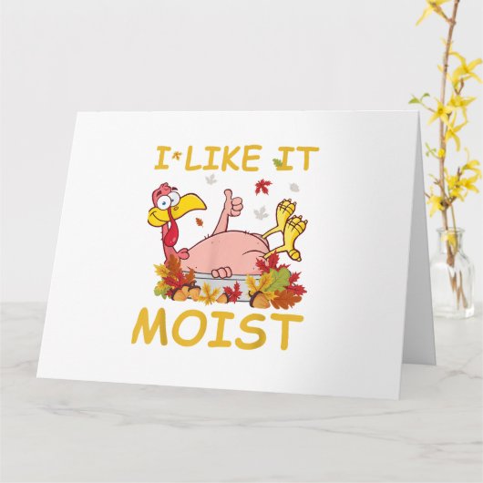 Carte J'aime ça Humide Drôle Dinde Comme Dîner Merci Don (Fleur jaune)