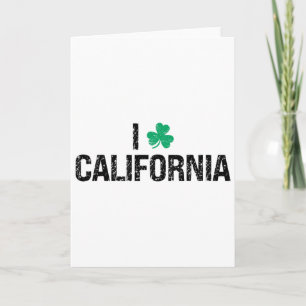 Carte J'aime California Shamrock Trèfle Saint-Patrick