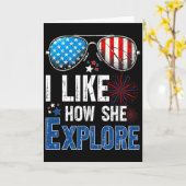 Carte J'aime comme il Ngs comme elle Explore le 4 juille (Fleur jaune)