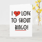 Carte J'aime crier Bingo (Fleur jaune)