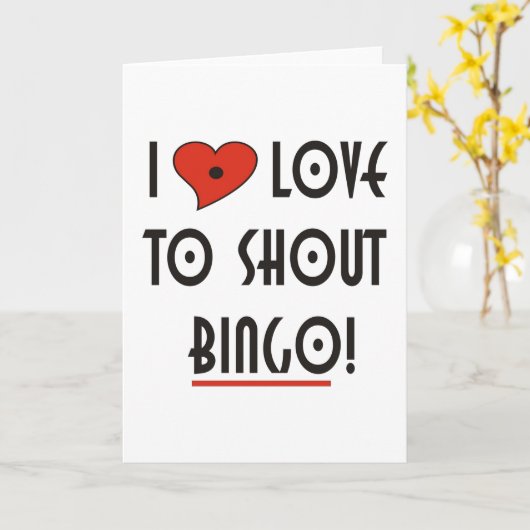 Carte J'aime crier Bingo (Fleur jaune)