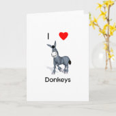 Carte J'aime des ânes (Fleur jaune)