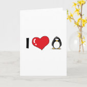 Carte J'aime des pingouins (Fleur jaune)