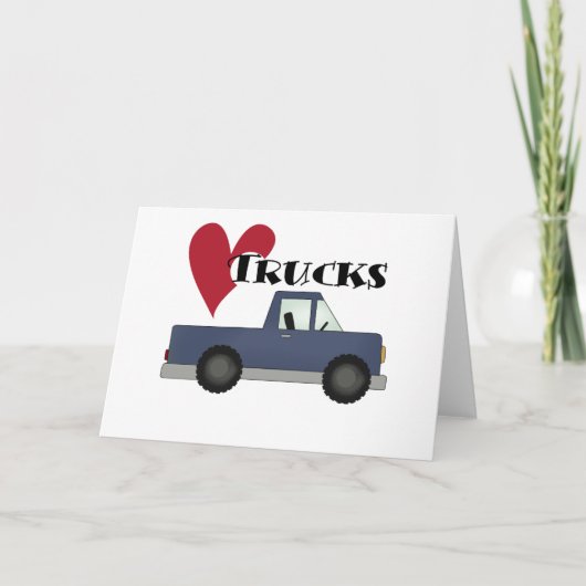 Carte J'aime des T-shirts et des cadeaux de camions (Devant)
