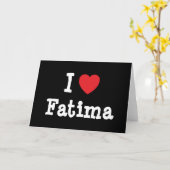 Carte J'aime Fatima coeur T-shirt (Fleur jaune)