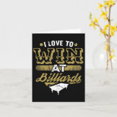 Carte J'Aime Gagner À Billiards Devis Pool Table Retro (Fleur jaune)