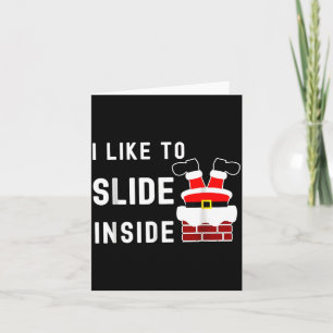 Carte J'aime glisser à l'intérieur drôle de Noël Couple