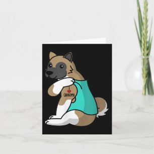 Carte J'aime grand-mère tatouage Akita chien