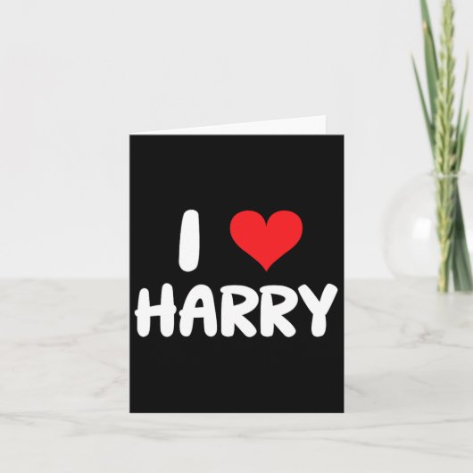 Carte J'aime Harry - Cœur - Nom (Devant)