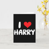 Carte J'aime Harry - Cœur - Nom (Fleur jaune)
