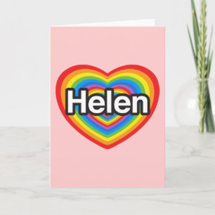 Carte J'aime Helen. Je t'aime Helen. Cœur