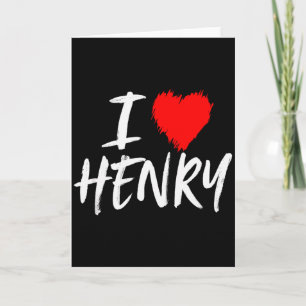 Carte J'aime Henry Petit ami Mari Fils Petit-fils Papa V