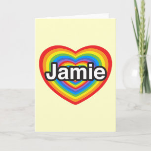 Carte J'aime Jamie. Je t'aime Jamie. Cœur