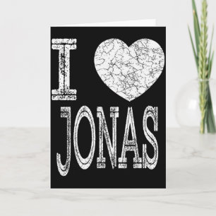 Carte J'aime Jonas Valentine Petit Ami Fils Garçon Cœur