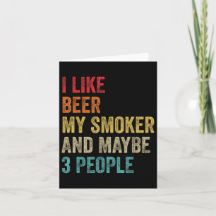 Carte J'Aime La Bière Mon Fumeur & Peut-Être 3 Perso