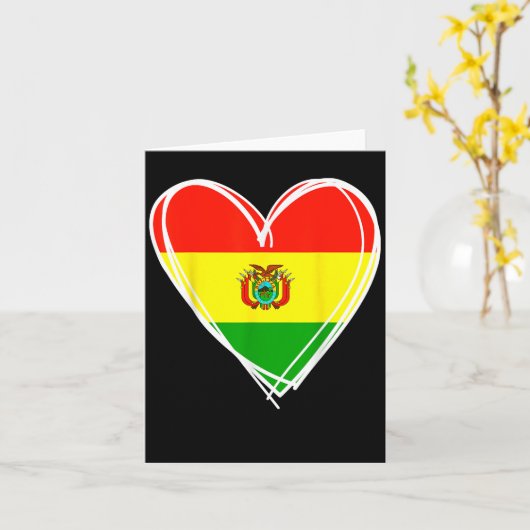 Carte J'aime la Bolivie Drapeau Bolivien Cool Design en (Fleur jaune)