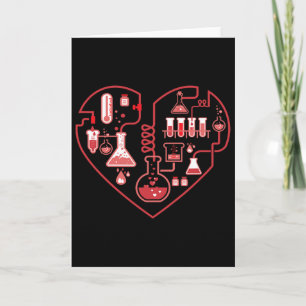Carte J'aime la chimie du cœur scientifique pour l'ensei