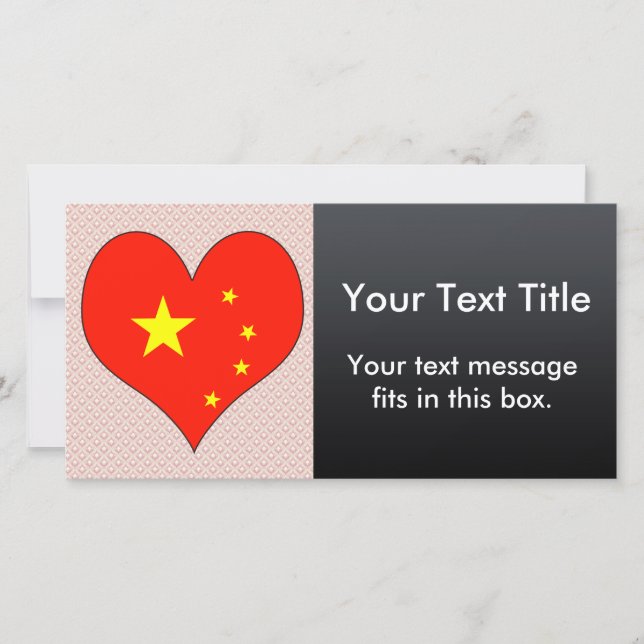 Carte J'aime la Chine (Devant)
