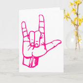 Carte J'aime la langue des signes (Fleur jaune)