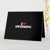 Carte J'aime la natation (Fleur jaune)