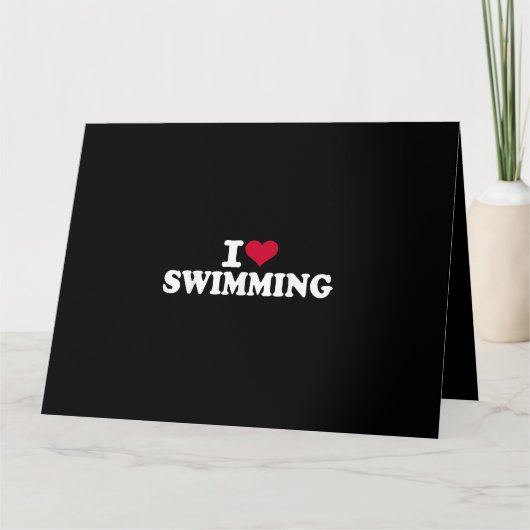 Carte J'aime la natation (Devant)