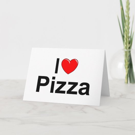 Carte J'aime la pizza (de coeur) (Devant)